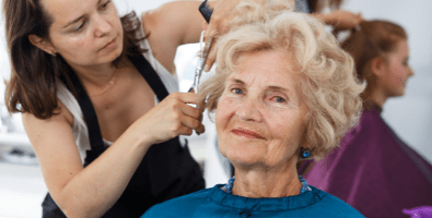 Gramma could still enjoy going to the hairdresser for touch-ups despite her dementia.
