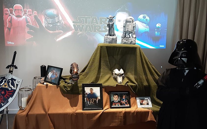 A Star Wars themed memorial